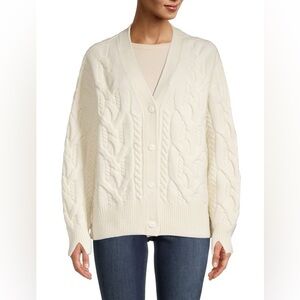 RAG & BONE Nora Oversized Cable Knit Merino Wool Cardigan - S
